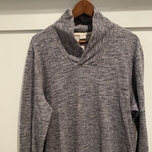 Club Monaco Sweater Men XL Gray Shawl Collar Pullover Preppy Casual Space Dye